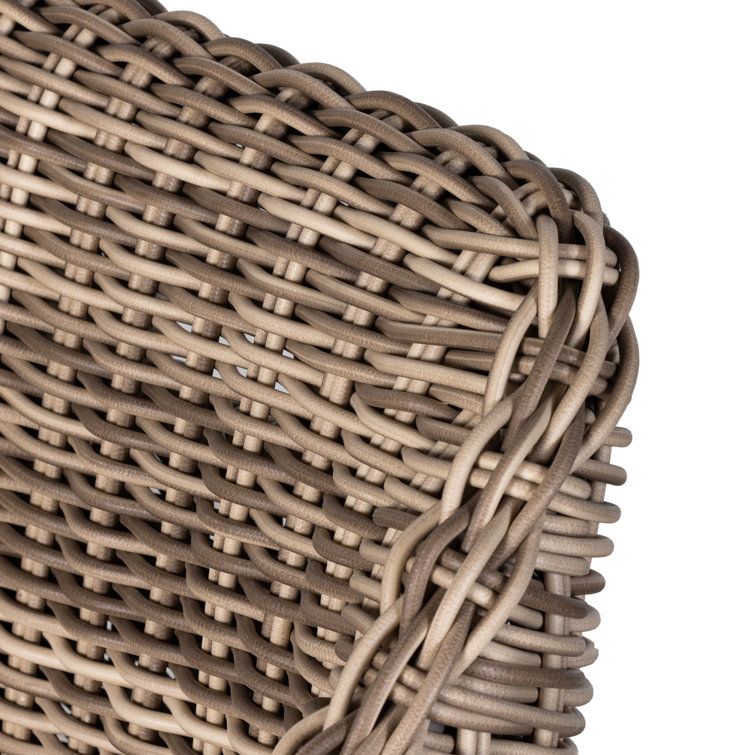 Chunky Sand Woven Outdoor Dining Armchair with Ivory Cushion