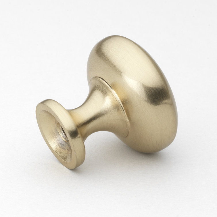 Antique Brass Round Mushroom Cabinet Knob with Mounting Hardware