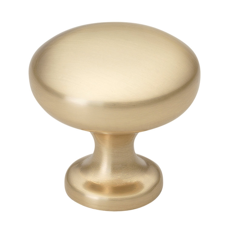Antique Brass Round Mushroom Cabinet Knob with Mounting Hardware