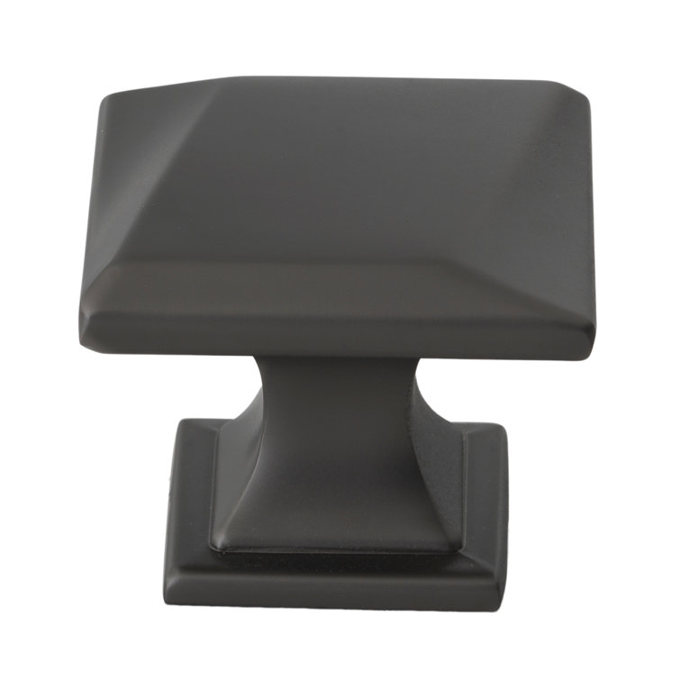 Graphite Modern Square Knob with Mounting Hardware