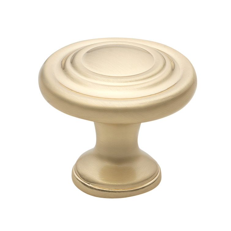 Champagne Gold Polished Round Cabinet Knob with Mounting Hardware