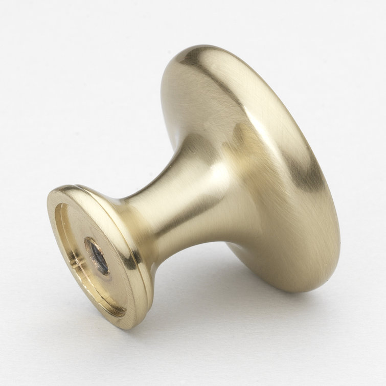 Champagne Gold Polished Round Cabinet Knob with Mounting Hardware