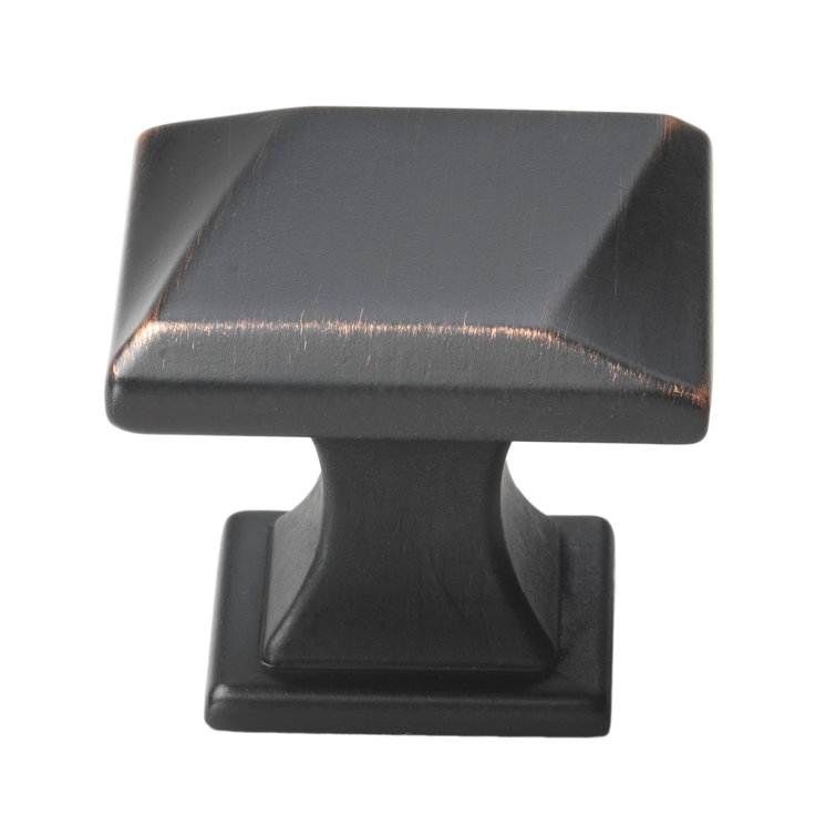 Oil Rubbed Bronze Square Cabinet Knob with Mounting Hardware