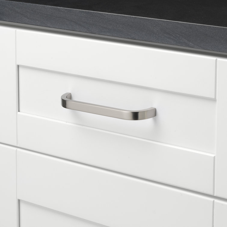 Satin Nickel 5-1/4 inch Curved Cabinet Bar Pull