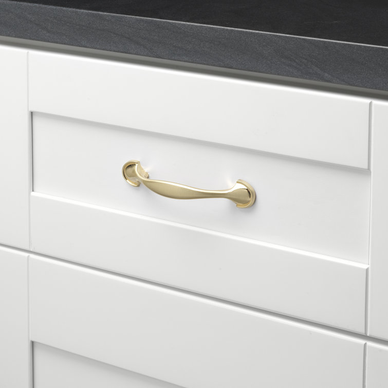 Gold Brushed Arch Cabinet Pull with Mounting Hardware