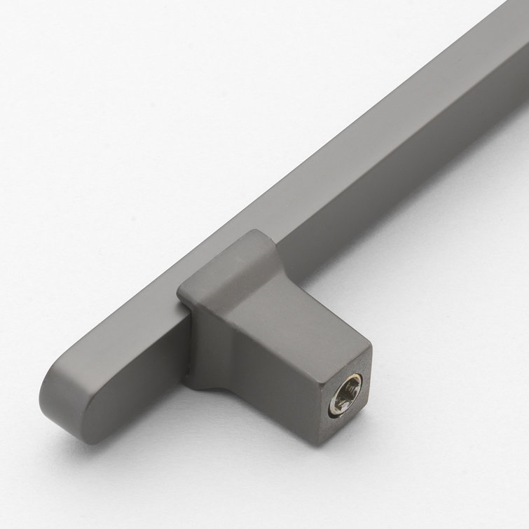 Graphite Matte Modern Flat Bar Cabinet Pull with Mounting Hardware