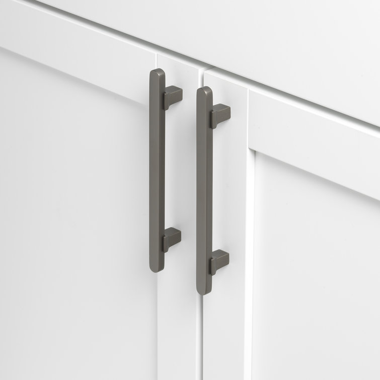 Graphite Matte Modern Flat Bar Cabinet Pull with Mounting Hardware