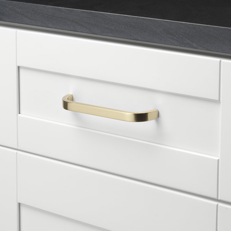 Clear Acrylic Bar Pull with Satin Gold Mounting Hardware