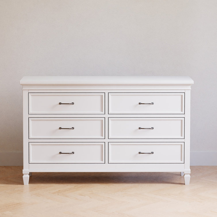 Elegant French Country Warm White 6-Drawer Nursery Dresser