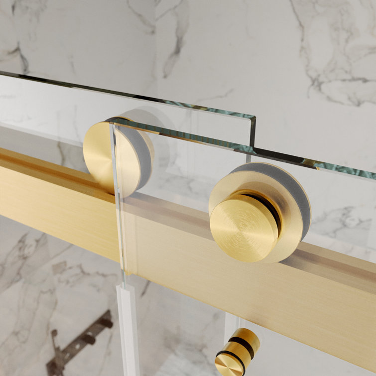 Concord Gold Frameless Sliding Shower Door with Tempered Glass