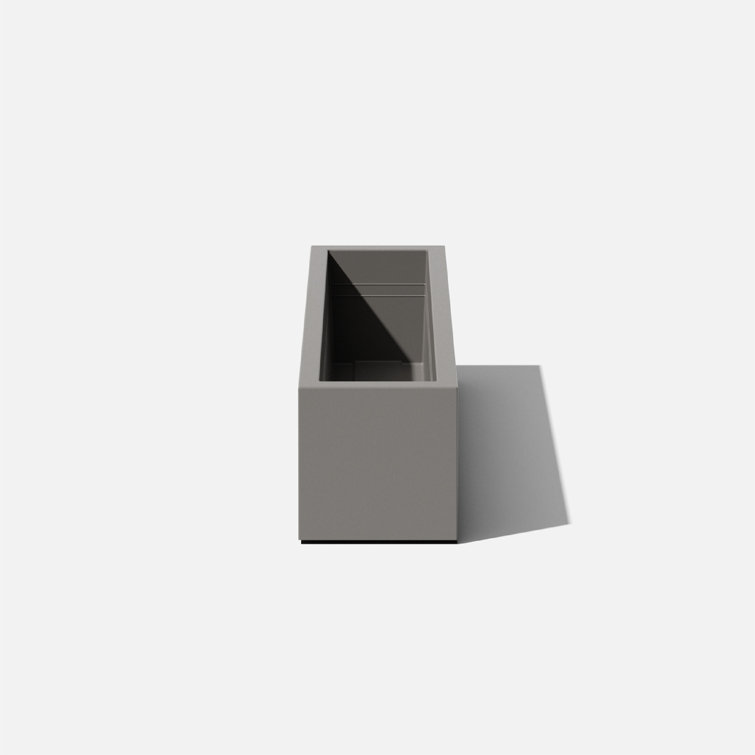 Gray Rectangular Plastic Window Box Planter with Drainage Holes