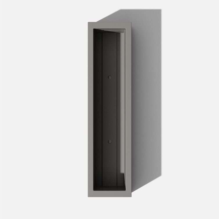 Gray Rectangular Plastic Window Box Planter with Drainage Holes