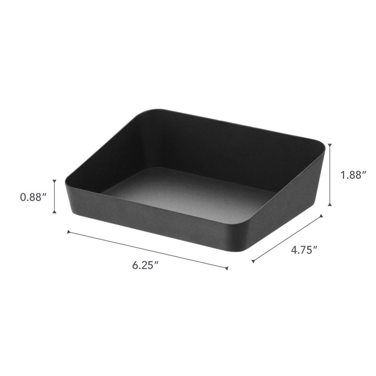 Sloped Steel Space-Saving Large Vanity Tray in Black