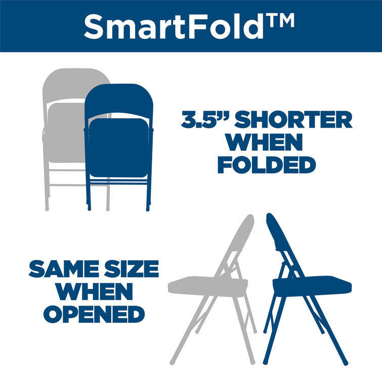 Black Vinyl Armless Folding Chair with Metal Frame, 4-Pack