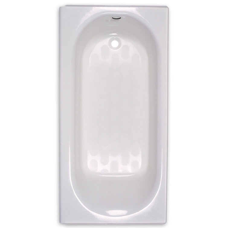 White 61-Inch Cast Iron Alcove Bathtub with Right Hand Drain