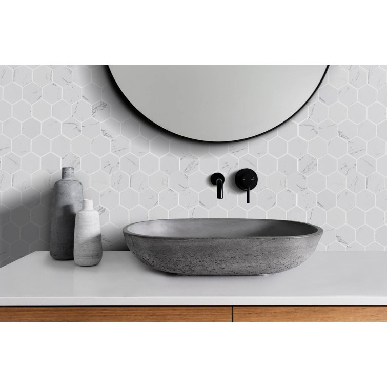 Calacatta White Hexagon Marble Mosaic Tile Sheet