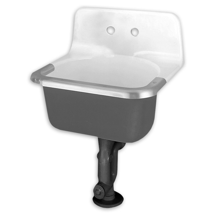 Akron White Cast Iron Wall Mounted Utility Sink