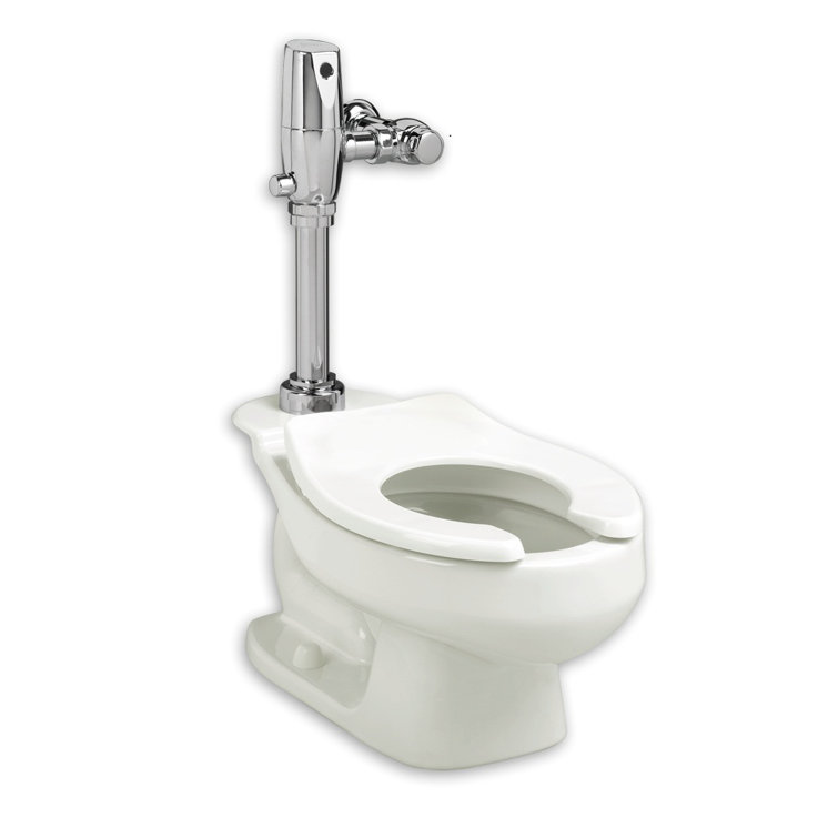 White Vitreous China Low Height Flushometer Toilet Bowl