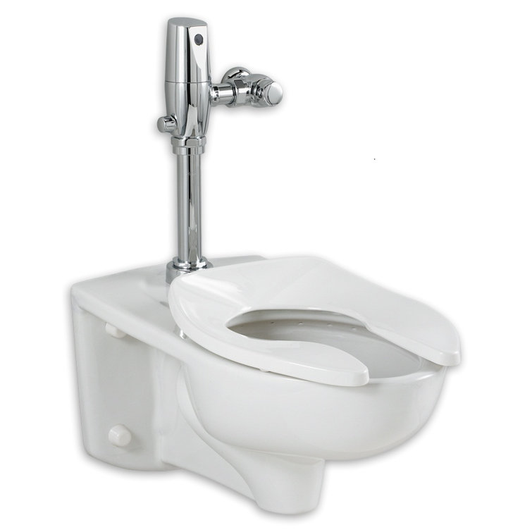 White Vitreous China Wall Mounted Elongated Dual Flush Toilet