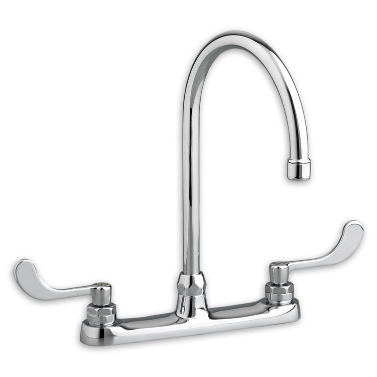 Polished Chrome Dual Handle Gooseneck Kitchen Faucet