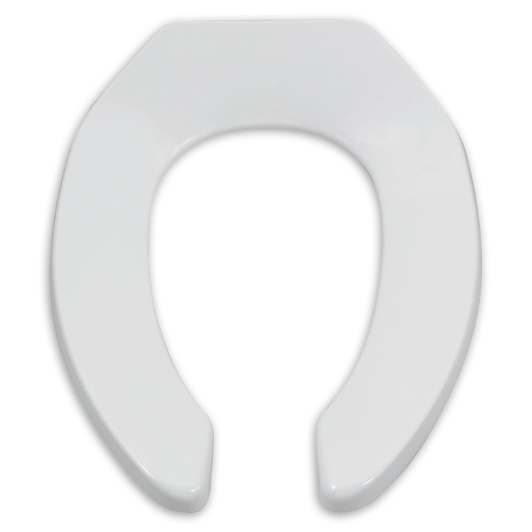 White Heavy-Duty Polypropylene Elongated Open Front Toilet Seat