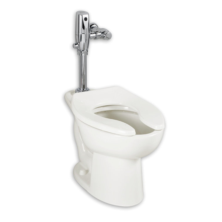 White Ceramic Elongated Commercial Flushometer Toilet Bowl