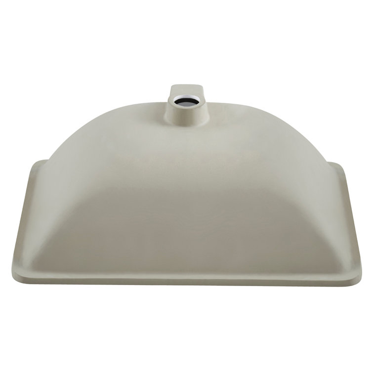 Elavo Modern White Ceramic Rectangular Undermount Bathroom Sink