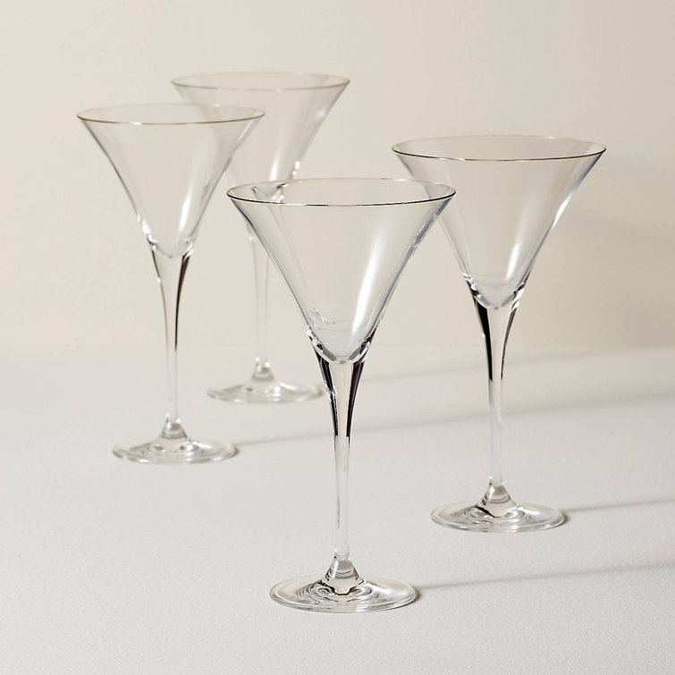 Elegant Clear Crystal Martini Glass Set of 4