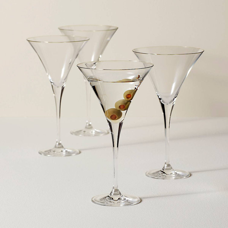 Elegant Clear Crystal Martini Glass Set of 4