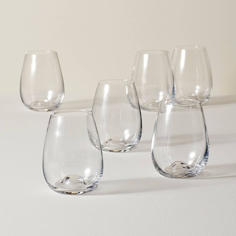 Tuscany Classics Clear Crystal Stemless Wine Glass Set