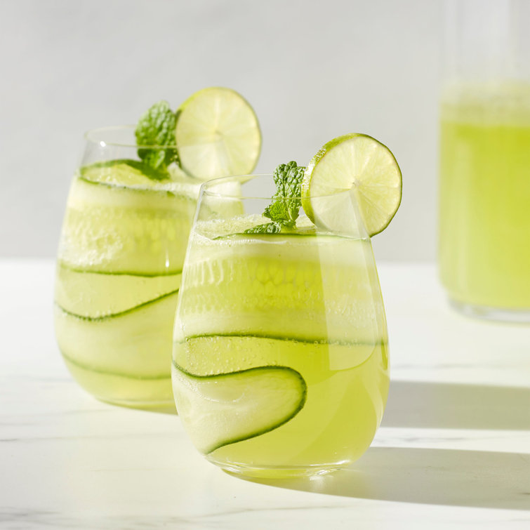 Tuscany Classics Clear Crystal Stemless Wine Glass Set