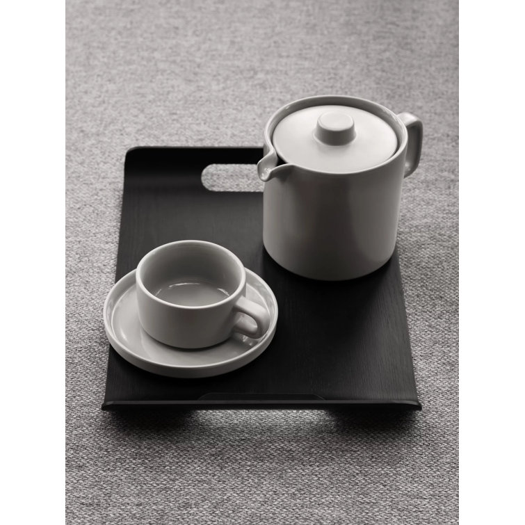 Moonbeam Ceramic Teacup and Saucer Set, Dishwasher Safe