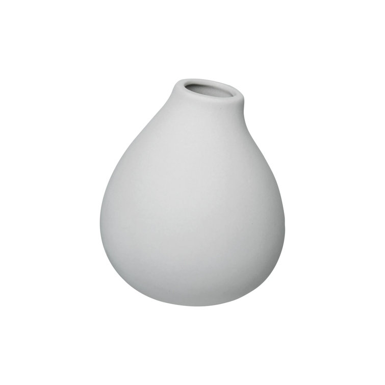 Nona Modern Porcelain Bouquet Vase Set in Microchip Grey