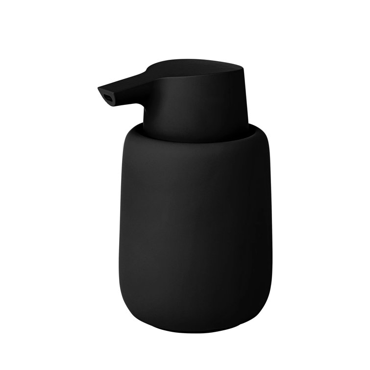 Black Ceramic and Silicone Soap Dispenser, 14 cm
