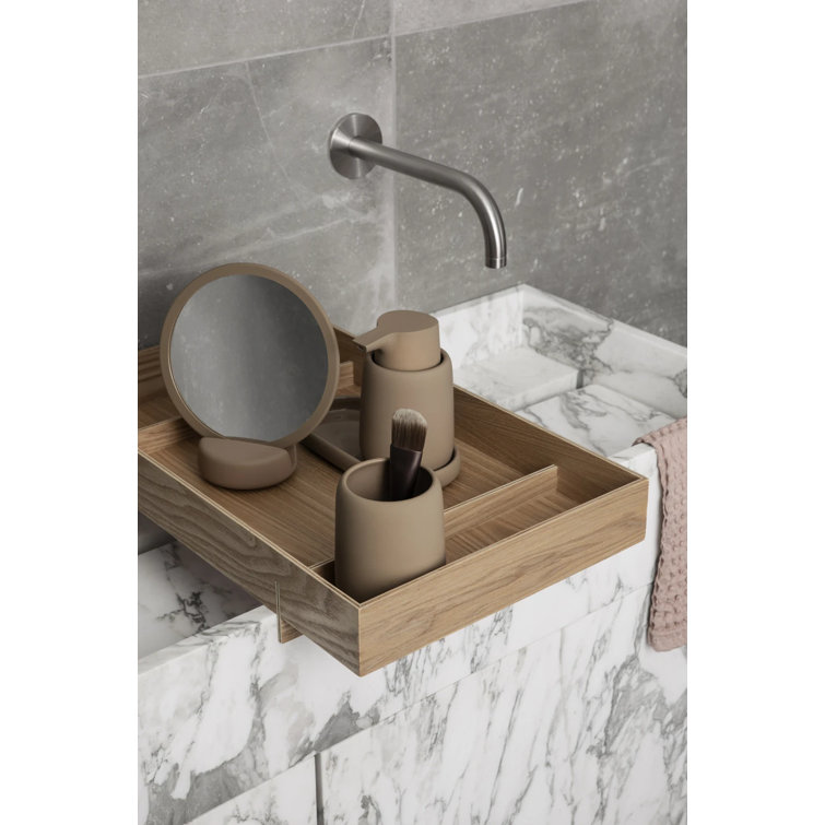 Magnet Charcoal Ceramic Soap Dispenser with Soft-Touch Finish