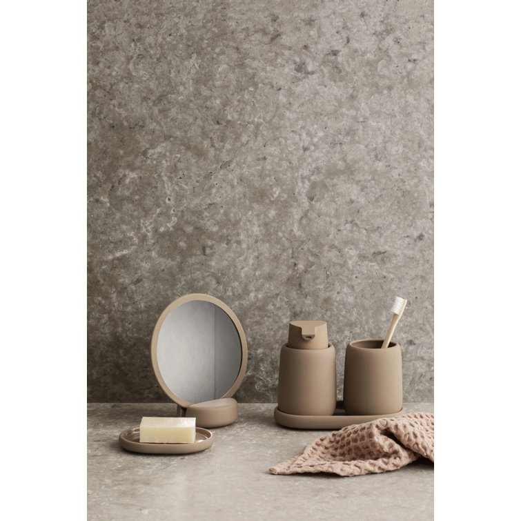 Magnet Charcoal Ceramic Soap Dispenser with Soft-Touch Finish