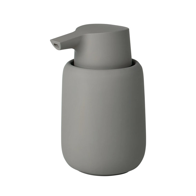 Grey Ceramic and Silicone Soap Dispenser with Pump