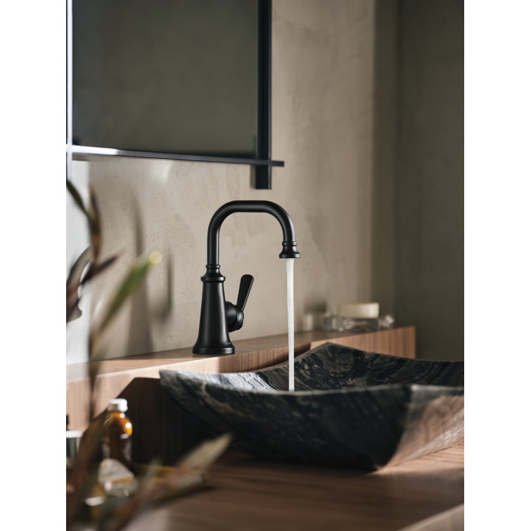 Matte Black Single Hole Metal Bathroom Faucet