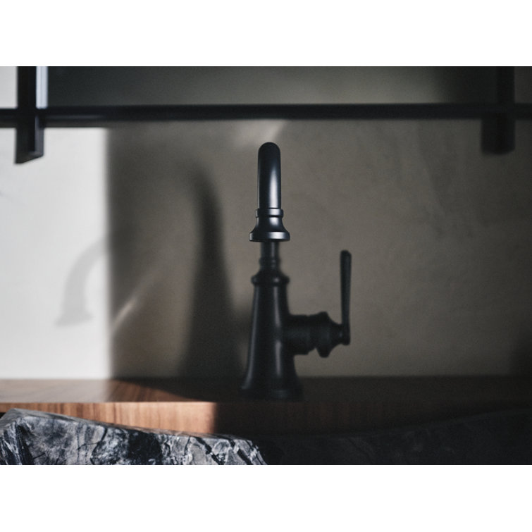 Matte Black Single Hole Metal Bathroom Faucet