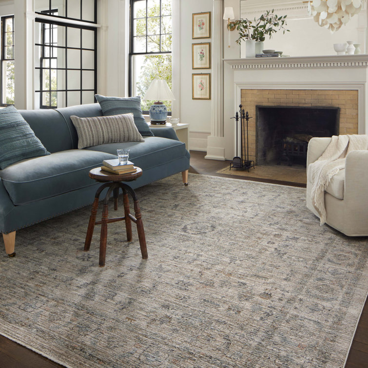 Katherine Beige and Mist Square Synthetic Area Rug