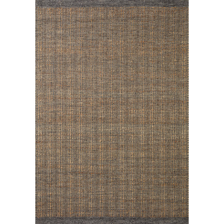 Handmade Charcoal and Natural Wool Flat Woven Area Rug