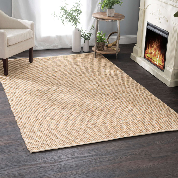 Gravel Ivory and Natural Handwoven Jute 5' x 8' Rug