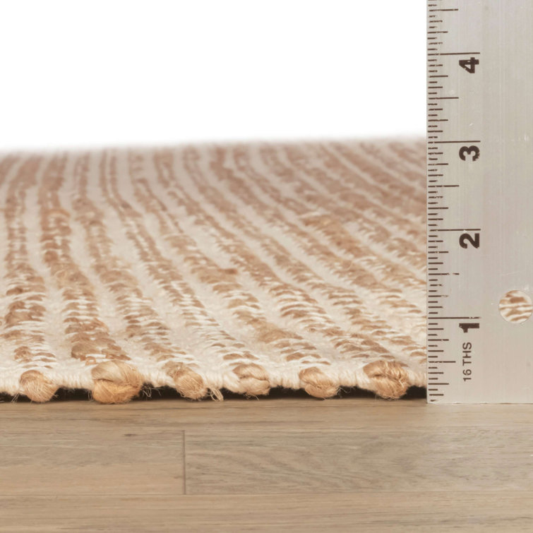 Gravel Ivory and Natural Handwoven Jute 5' x 8' Rug