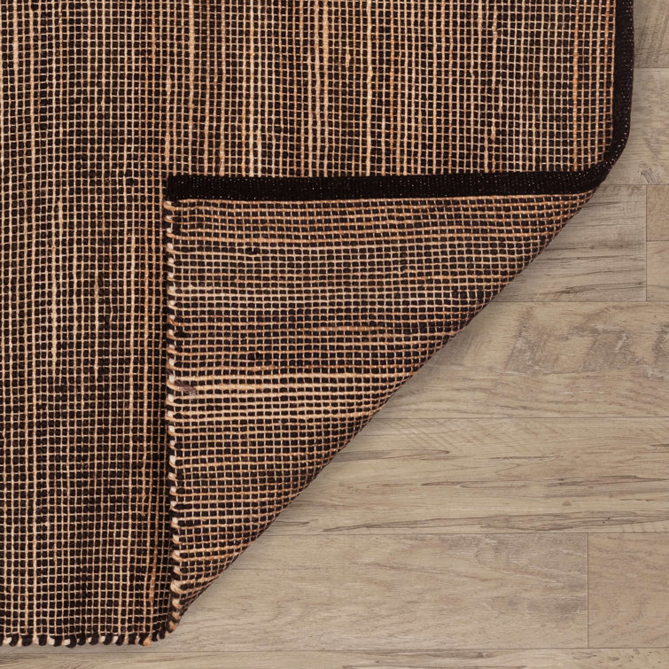 Seed Black and Natural Handwoven Jute Runner Rug