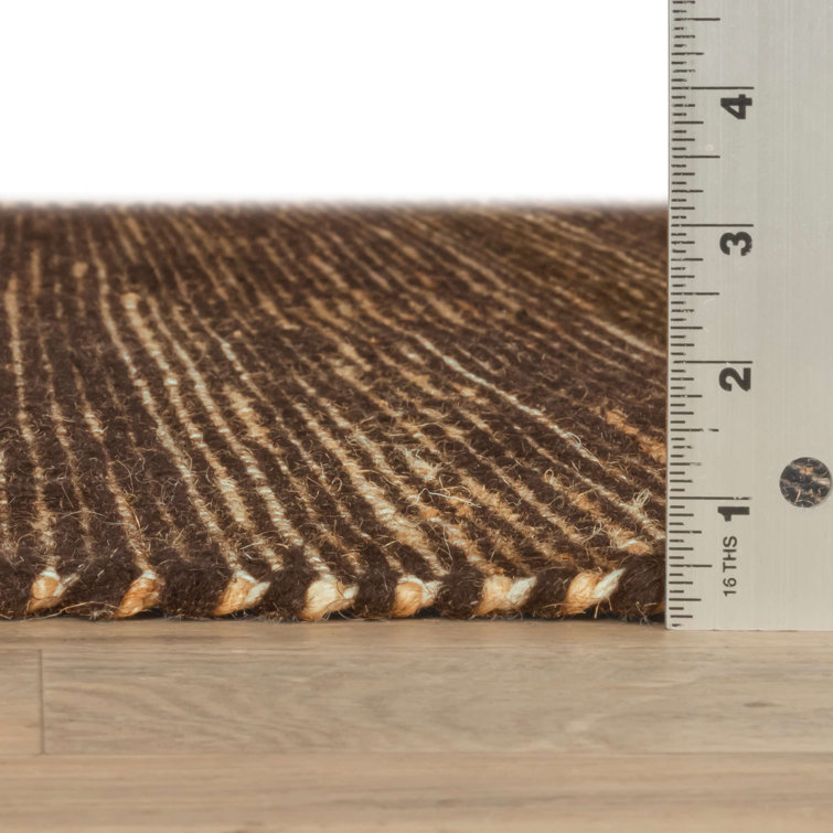 Seed Black and Natural Handwoven Jute Runner Rug