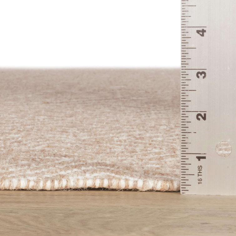 Ivory Diamond Flat Woven Wool Cotton Rug 4' x 6'