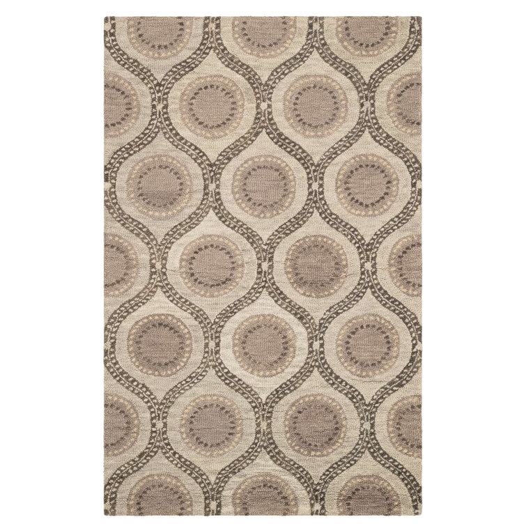 Gray Medallion Handmade Tufted Wool 4' x 6' Rug