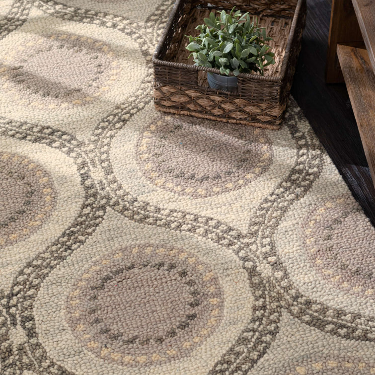 Gray Medallion Hand Tufted Wool Area Rug