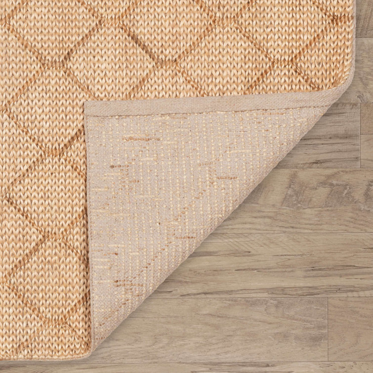 Tiles Ivory Handwoven Jute 5' x 8' Rectangular Area Rug