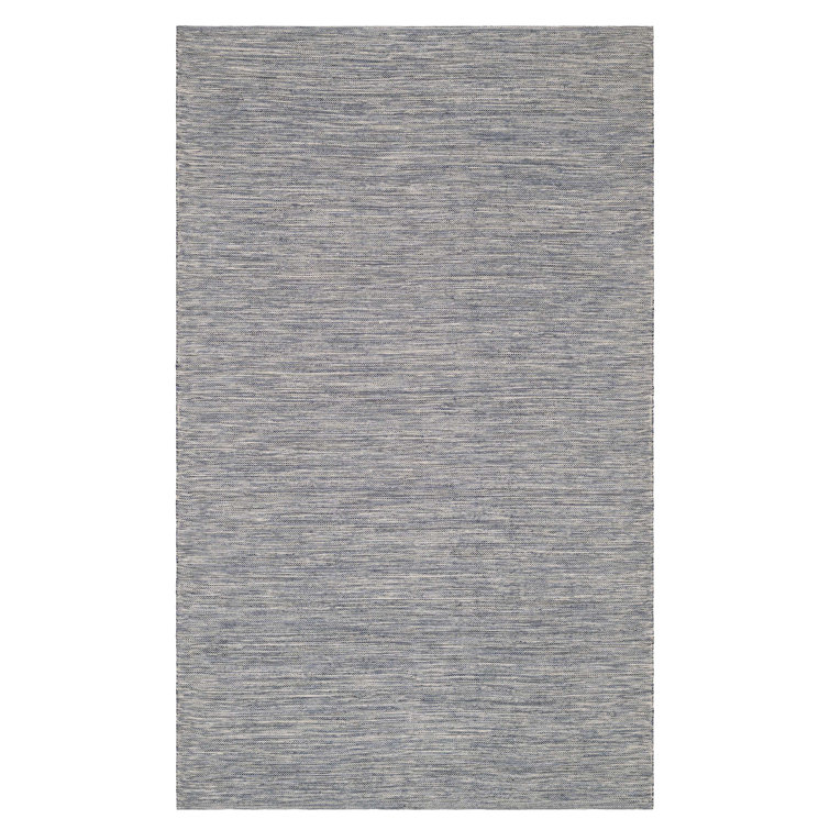 Handwoven Blue Synthetic Rectangular Indoor/Outdoor Rug 4' x 6'